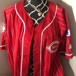 Vintage Cincinnati Reds Jersey XL Pin Striped